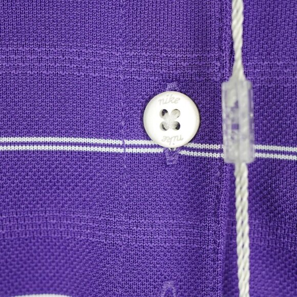 Nike Golf Dri-Fit‎ Purple Striped Polo Shirt Women M NWT Athletic Preppy Summer - Picture 4 of 8